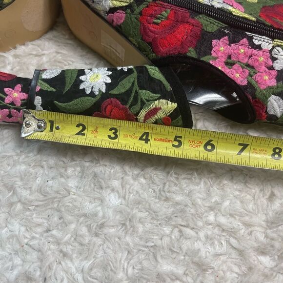 Hot tomato Sheer Mesh multi color floral embroidery lace up corset peep toeSZ11M - Picture 11 of 14